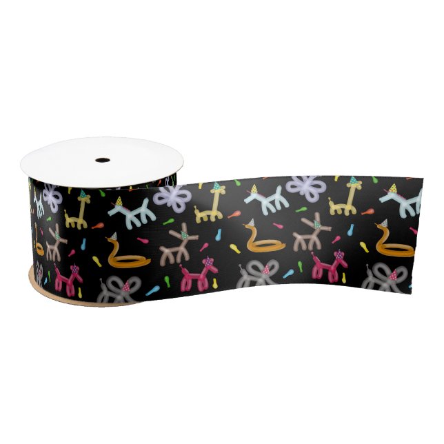 Balloon Animals Kids Party Theme Satinband (Spule)