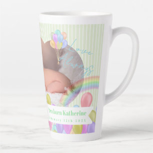 Balloon Arc-en-ciel Cloud Photo Vert Latte Mug