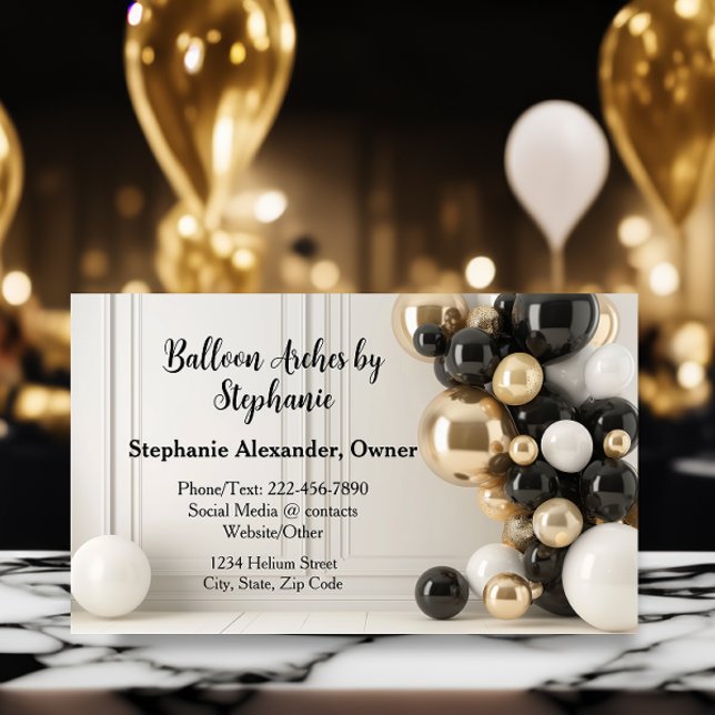 Balloon Artist Arch Designer Party Planer Visitenkarte (Balloon artist arch party planner business card)