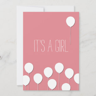 Balloon Baby Girl Einladung