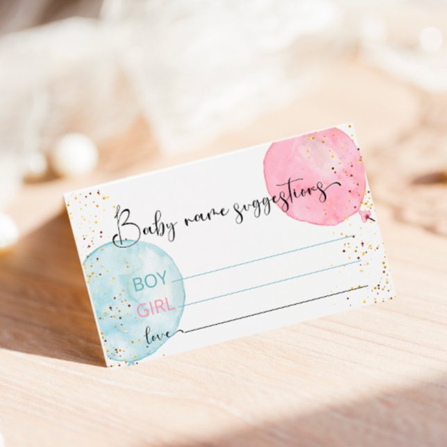 Balloon Baby Name Suggestions Card for Baby Shower (Von Creator hochgeladen)