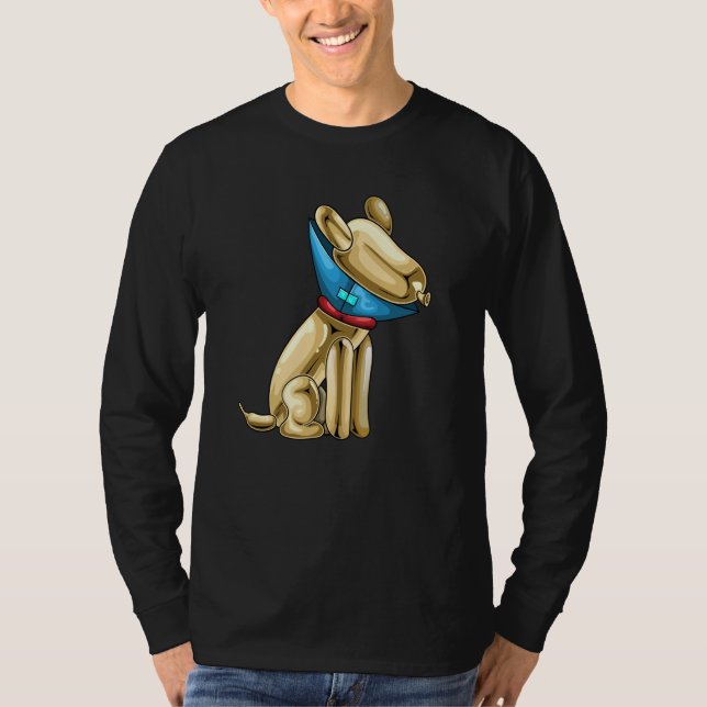 Balloon Balloon Animal Dog Cone of Shame T-Shirt (Vorderseite)