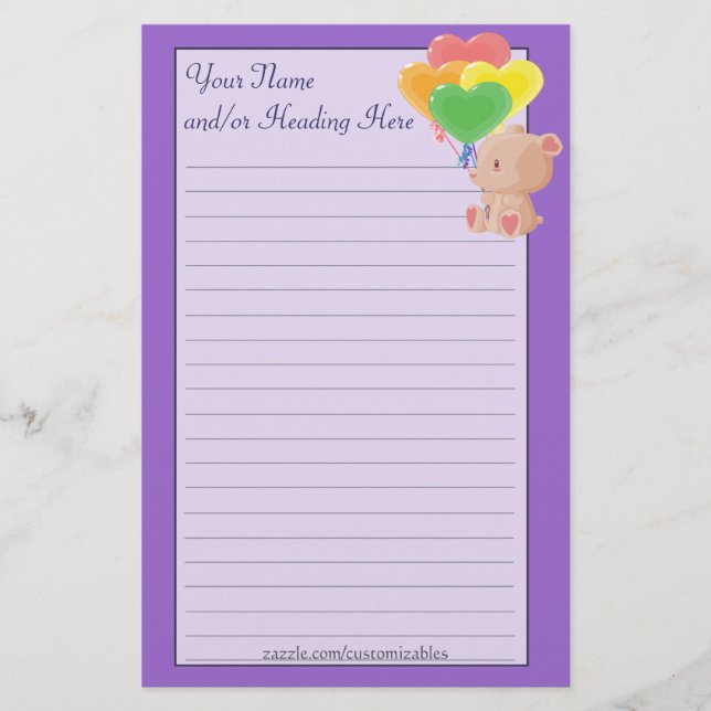 Balloon Bar Stationery Briefpapier (Vorderseite)
