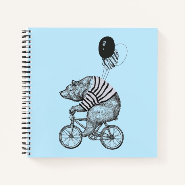 Balloon Bicycle Bear Notizbuch (Vorderseite)