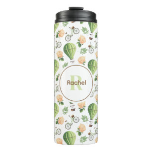 Balloon & Bicycle Girlie Muster Personalisiert Thermosbecher