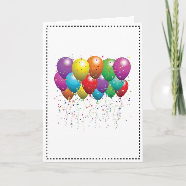 BALLOON BIRTHDAY CARD CUSTOMIZE KARTE (Vorderseite)