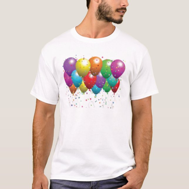 balloon_birthday_card_customize-r11e61ed9b9074290b T-Shirt (Vorderseite)
