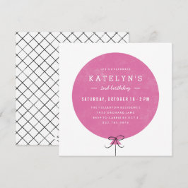 Balloon Birthday Einladung - Fuchsia