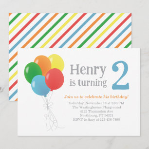 Balloon Birthday Einladung für klassisches Party