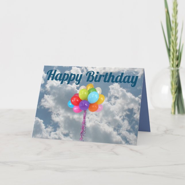 Balloon Blank Happy Birthday Card Karte (Vorderseite)