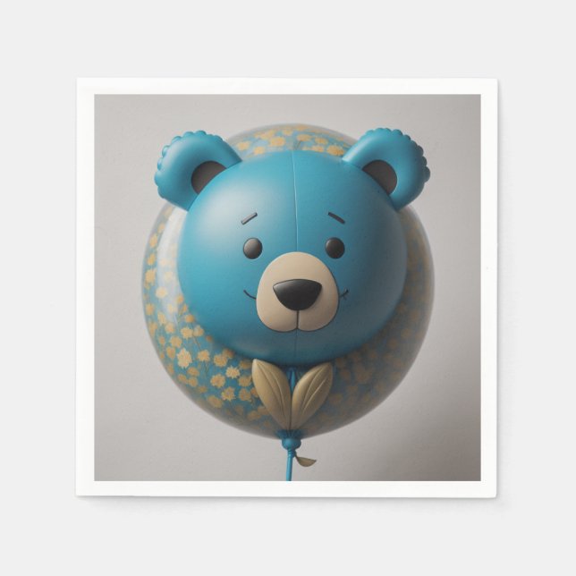 Balloon Blue Bear Serviette (Vorderseite)