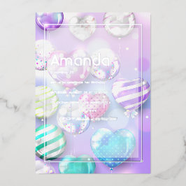 Balloon Bokeh Birthday Party Folieneinladung