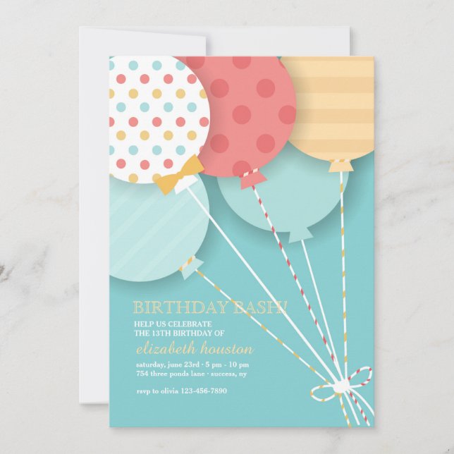Balloon Bouquet 2 Invitation (Devant)