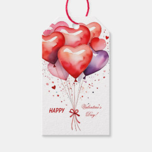 Balloon Bouquet Red and Pink Hearts Geschenkanhänger