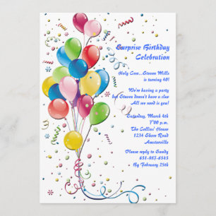 Balloon Bouquet Surprise Party Einladung