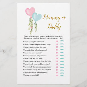 Balloon Boy oder Girl Gender Reveal Mommy oder Dad