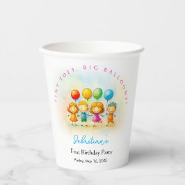 Balloon Buddies Bash Boy 1st Birthday Paper Party Pappbecher