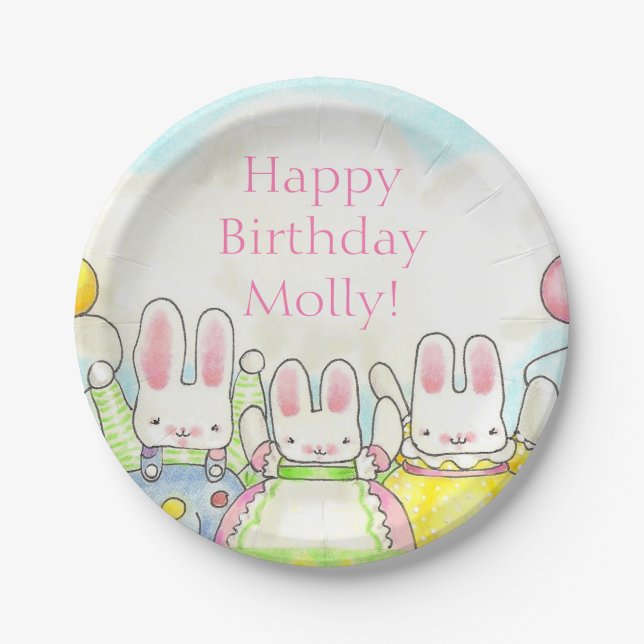 Balloon Bunny Paper Tellers Pappteller (Vorderseite)