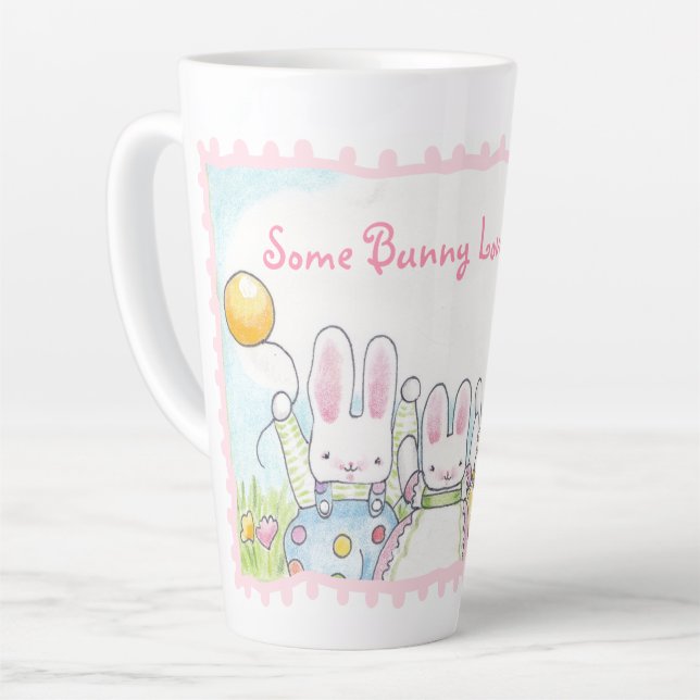 Balloon Bunny Tall Latte Mug (Angle gauche)