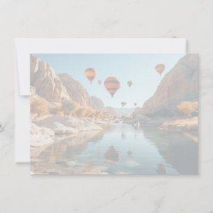 Balloon Canyon Szene Flach Notizkarte Mitteilungskarte