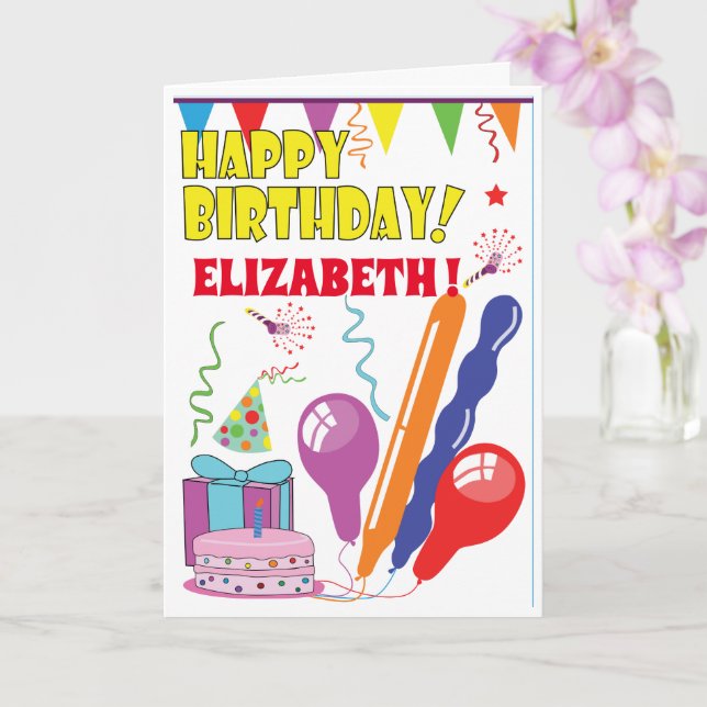 BALLOON carte d'anniversaire pour les enfants (Orchidée)