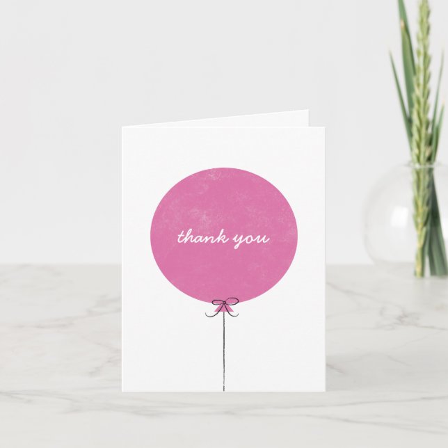 Balloon Danke Card - Fuchsia (Vorderseite)