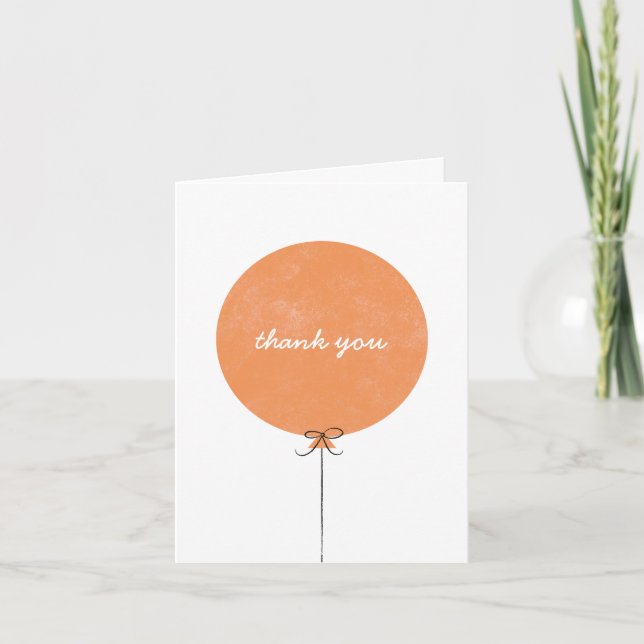 Balloon Danke Card - Orange (Vorderseite)