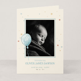 Balloon Daydream Gefaltete 5x7 Baby-Ankündigung Ankündigung