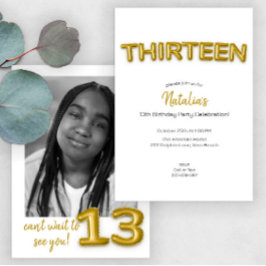 Balloon d'or Treizième anniversaire Invitation pho