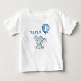 Balloon Elephant Niedlich Blue Baby Boy T-shirt