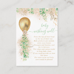Balloon Eucalyptus Gold Baby Möchten gut Begleitkarte