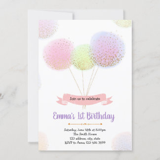 Balloon-Geburtstagsfeier Einladung