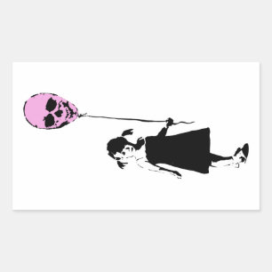 Balloon Girl Rechteckiger Aufkleber