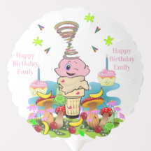 Balloon, Happy Birthday, Pink Cupcake 