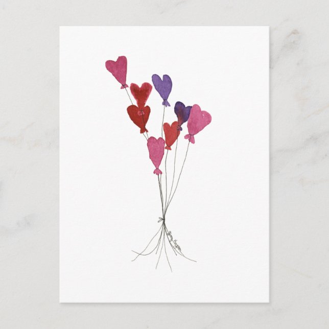 Balloon Hearts Postcard Postkarte (Vorderseite)