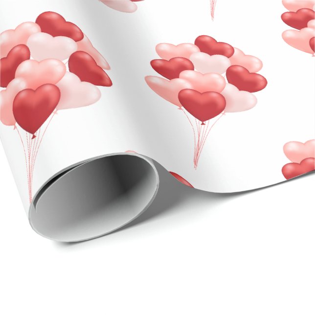 Balloon hört Valentinstag Geschenkpapier (Rolleneckpunkt)