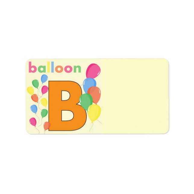 Balloon Letter B Address Label Adressaufkleber (Vorne)