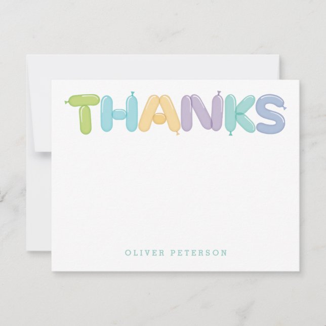 Balloon Letters Dankeschön Mitteilungskarte (Vorderseite)