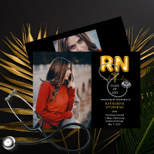 Balloon Letters RN Caduceus Stethoscope Abschluss Ankündigung