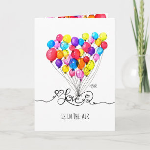 BALLOON LIEBE ist in der Luft   Herz   Valentinsta Feiertagskarte