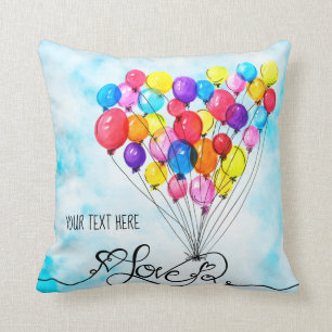 BALLOON LIEBE Personalisierter Text Herz Rainb Kissen