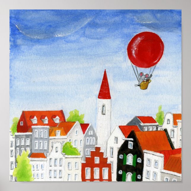 Balloon Mouse & Roofs Poster (Vorne)