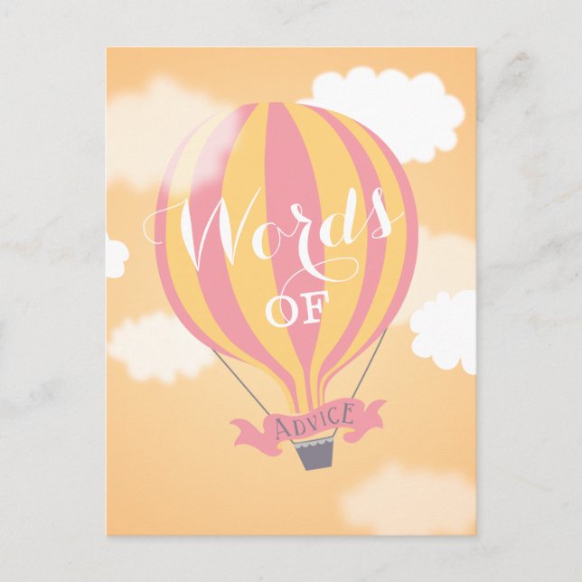 Balloon Orange Words of Advice Mommy Postcard Hinweiskarte (Vorderseite)