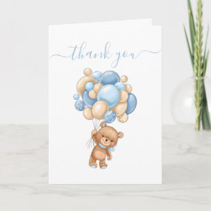 Balloon Ours Teddy Bleu Dieu Parents Carte de reme