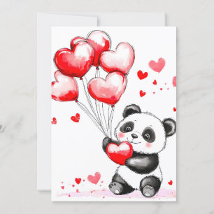 Balloon Panda Liebe in der Luft Feiertagskarte
