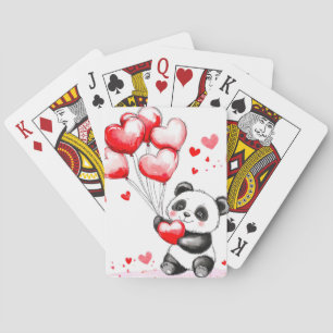 Balloon Panda Liebe in der Luft Spielkarten