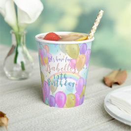 Balloon Pastel Birthday Party Ballons Pappbecher