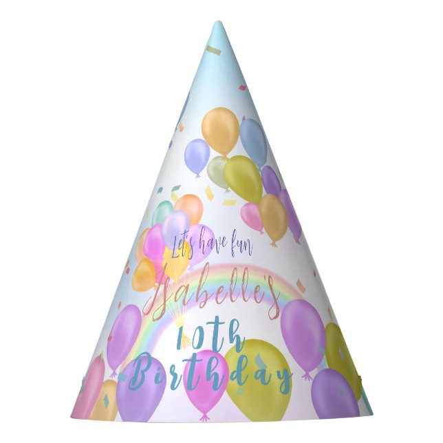 Balloon Pastel Birthday Party Ballons Partyhütchen (Vorderseite)