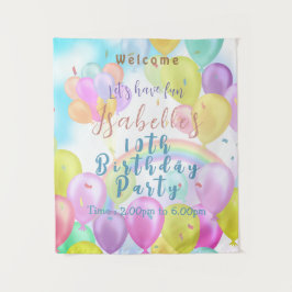 Balloon Pastel Birthday Wandteppich