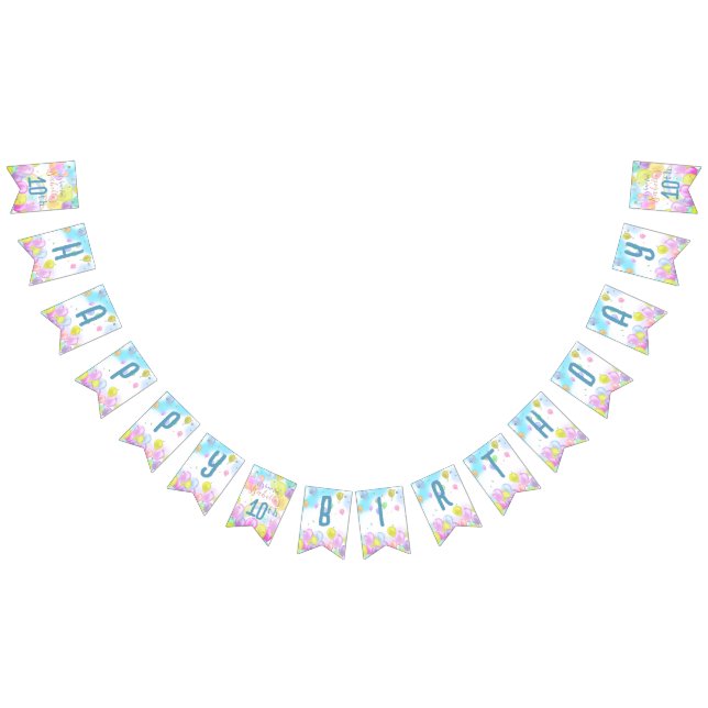 Balloon Pastel Birthday Wimpelkette (Alle)